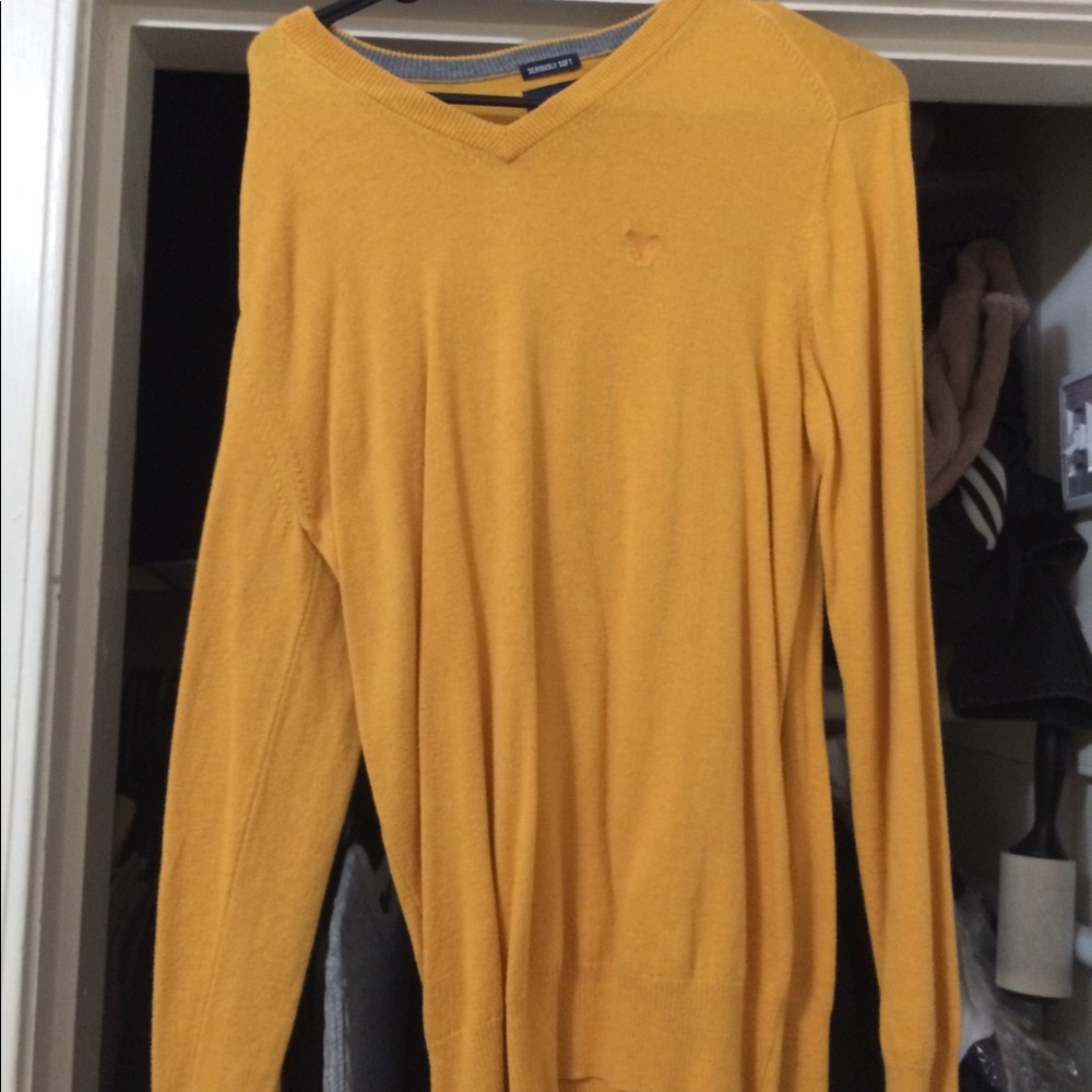 American Eagle AEO MUSTARD v neck sweater XS